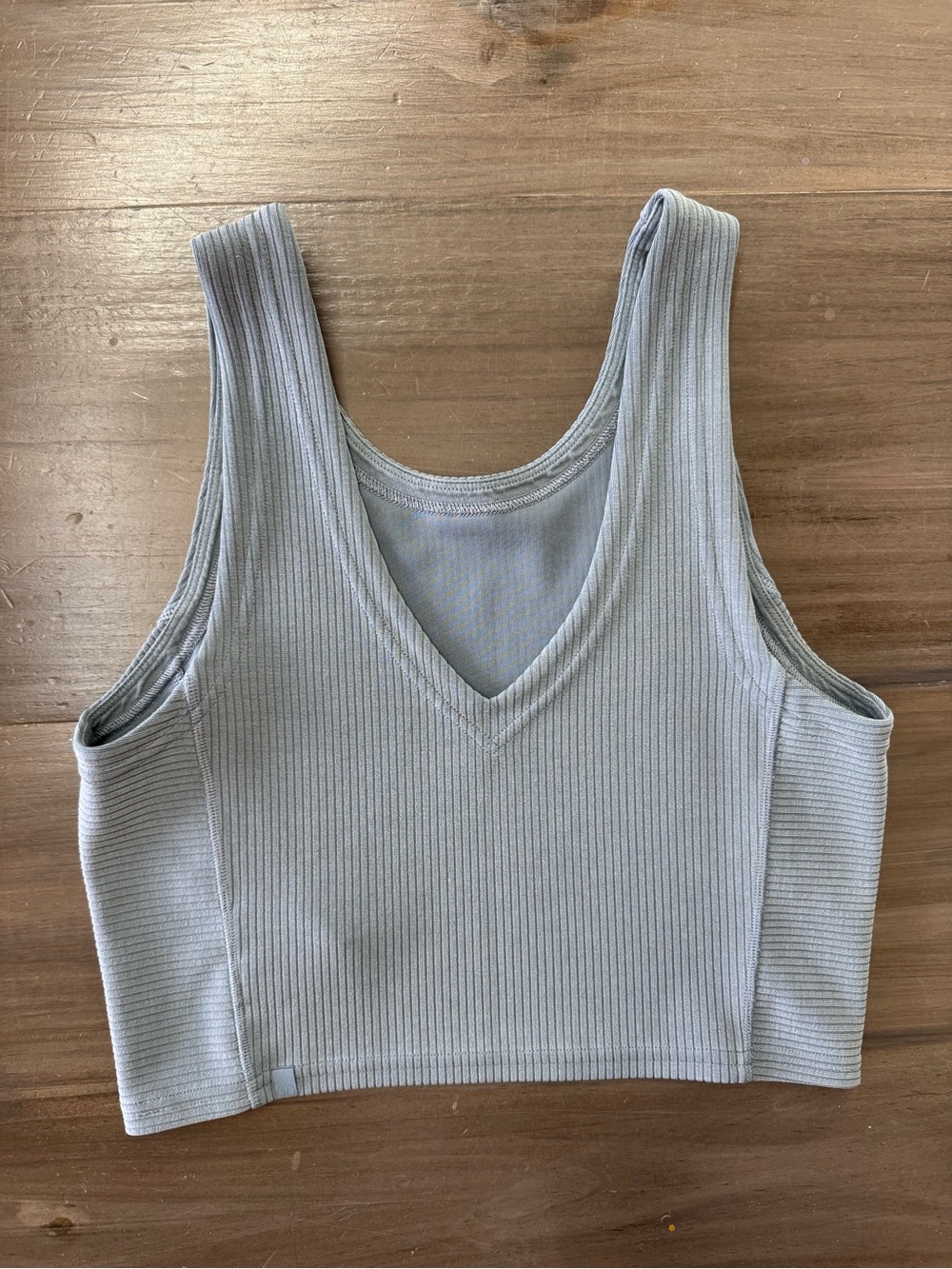 Lululemon Softstreme Ribbed Cropped Tank Women’s 6 Blue Grey Fall